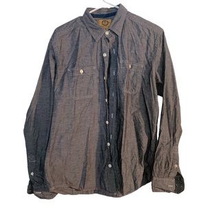 Stapleford Workwear Button Down Shirt, Mens Medium Gray 100% Cotton